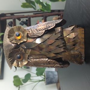 MCM Brass Owl Music-box Decor/Accent